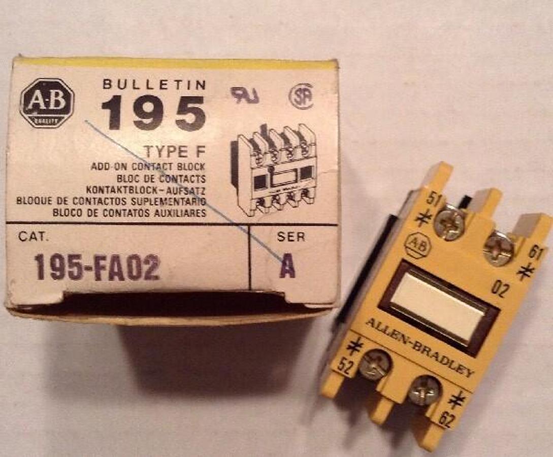 Allen-Bradley,195-FA02,Add On Contact Block LOT OF 2