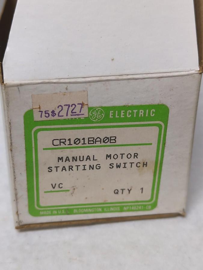 GENERAL ELECTRIC,CR101BA0B,MANUAL MOTOR STARTING SWITCH NOS