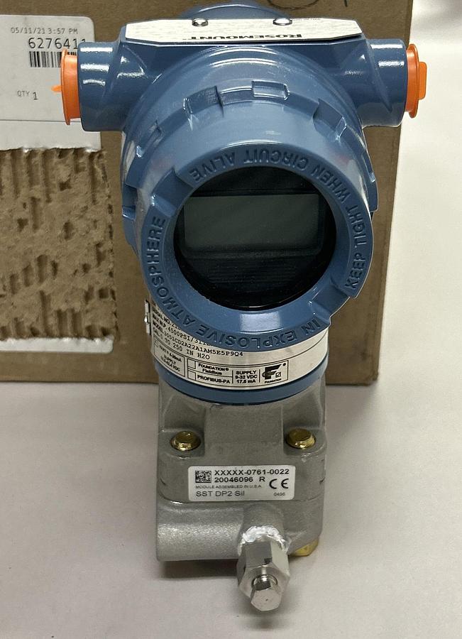 Used EMERSON ROSEMOUNT,3051CD2A22A1AM5E5P9Q4,PRESSURE TRANSMITTER NEW
