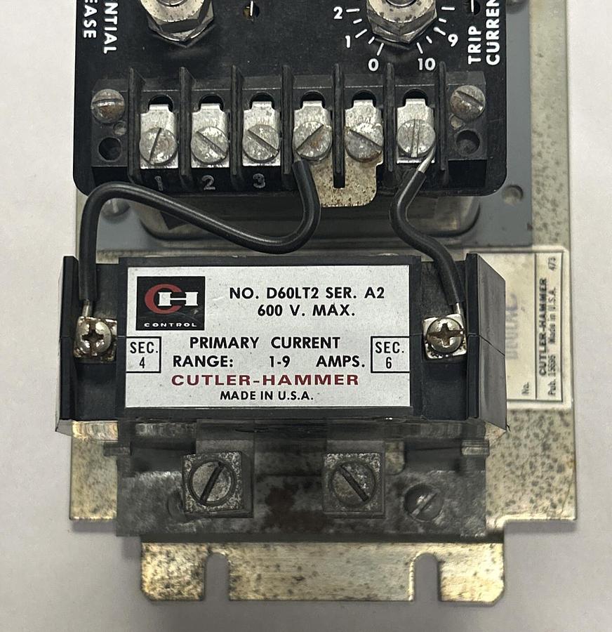 Used CUTLER HAMMER,D60LA1,ADJUSTABLE CURRENT RELAY