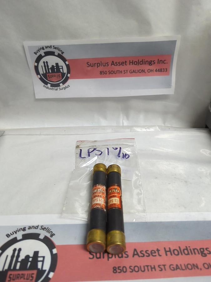 Used COOPER BUSSMANN,LPS-1-6/10SP,LOW-PEAK 1-6/10 AMP FUSE LOT OF 2 PRE-OWNED