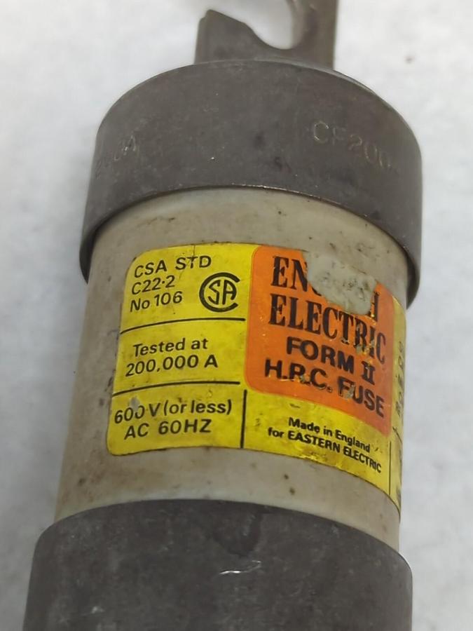 Used EASTERN ELECTRIC,CSA STD C22-2,FUSE 200 AMP PRE-OWNED
