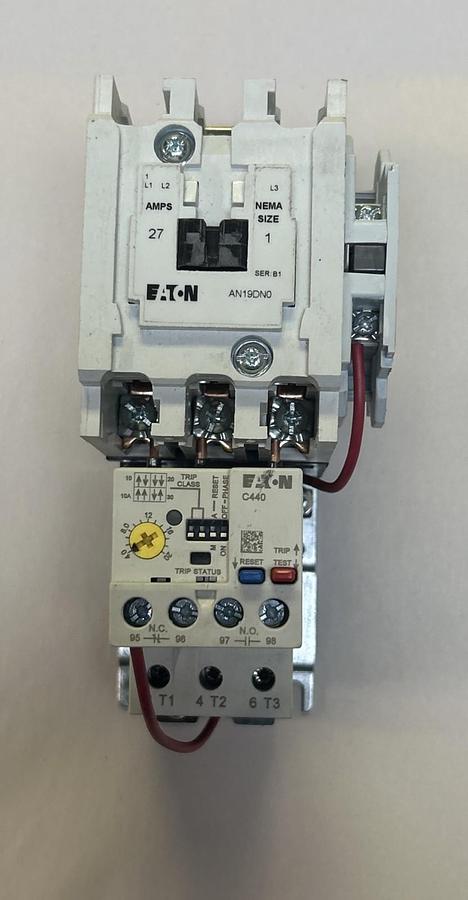 Used EATON,AN19DN0,MOTOR STARTER SIZE 1 27A 600V