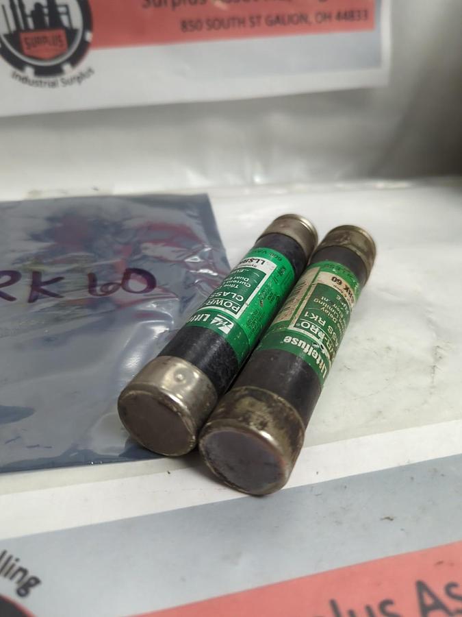 Used LITTELFUSE,LLSRK60,POWR-GARD FUSE 60 AMP LOT OF 2 PRE-OWNED