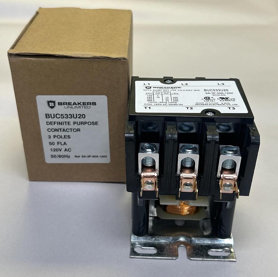BREAKERS UNLIMITED,BUC533U20,DEFINITE PURPOSE CONTACTOR NOS