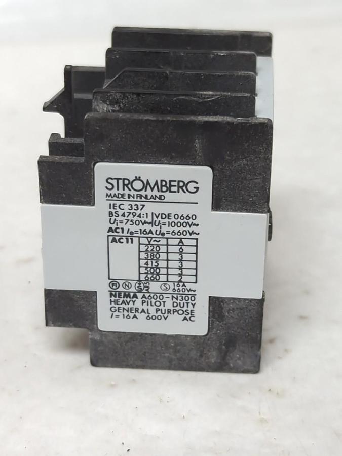 STROMBERG,OKZA3,AUXILIARY CONTACT BLOCK 16A 600V NOS