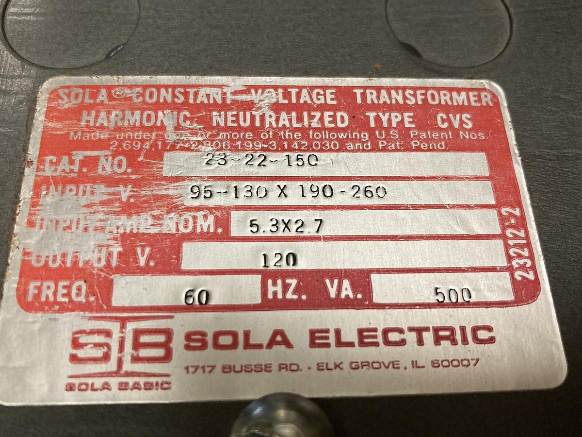 Sola Electric,23-22-150,Constant Voltage Transformer
