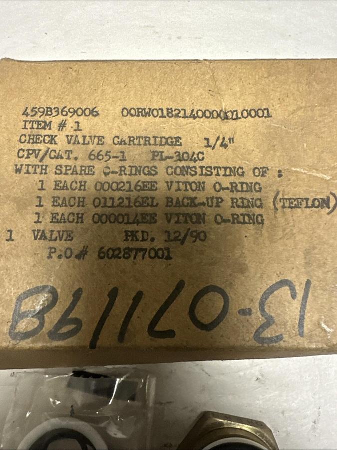 CPV,665-1,Check Valve Cartridge