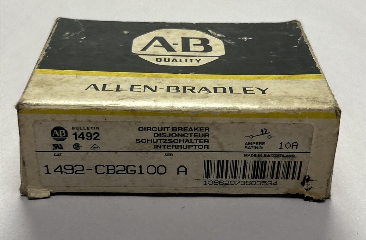Used ALLEN BRADLEY,1492-CB2G100,CIRCUIT BREAKER 10A NEW