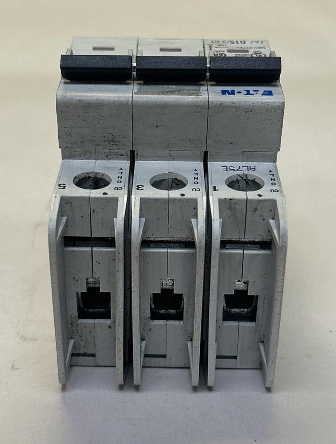 Used EATON,FAZ-D15/3RT,CIRCUIT BREAKER 15A 480Y/277V 3P