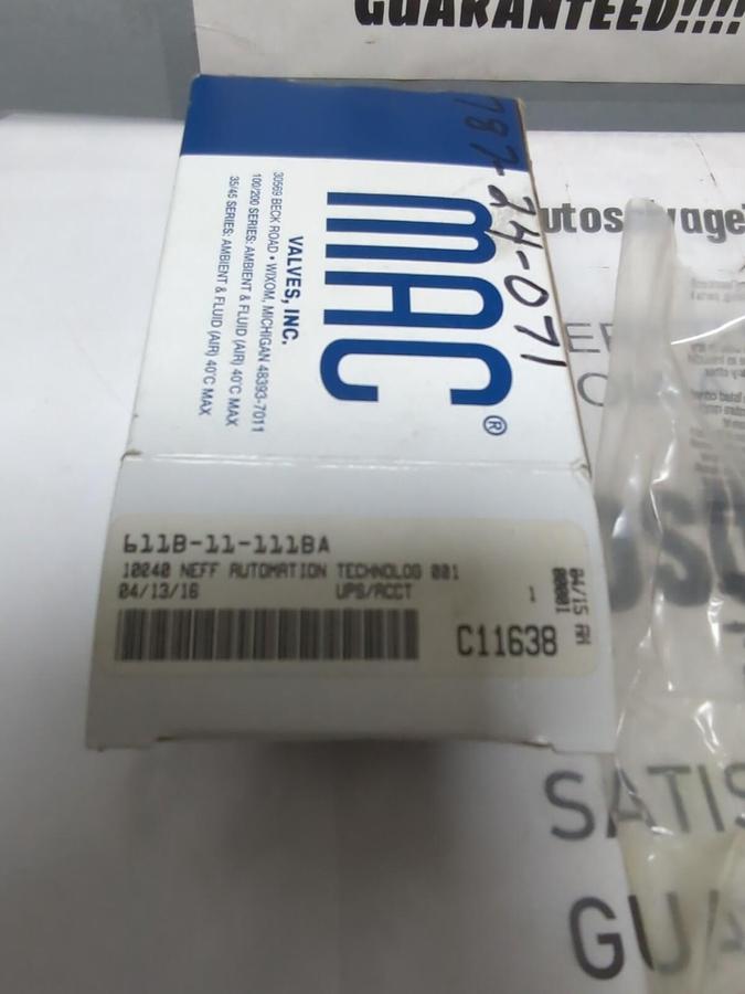 MAC VALVES,611B-11-111BA,SOLENOID VALVE NEW