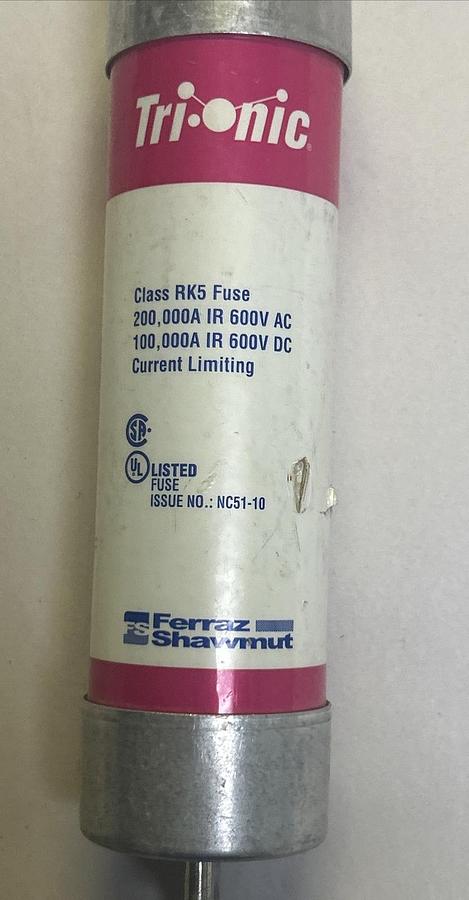 Used FERRAZ SHAWMUT,TRS125R,TIME DELAY FUSE 125A 600V