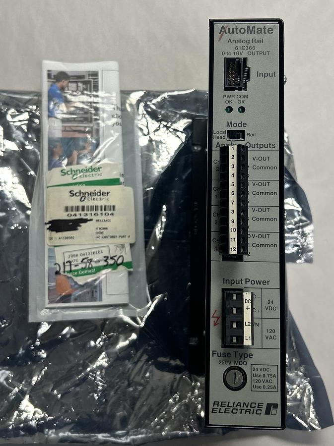 Used RELIANCE,61C366,ANALOG RAIL OUTPUT MODULE REFURBISHED