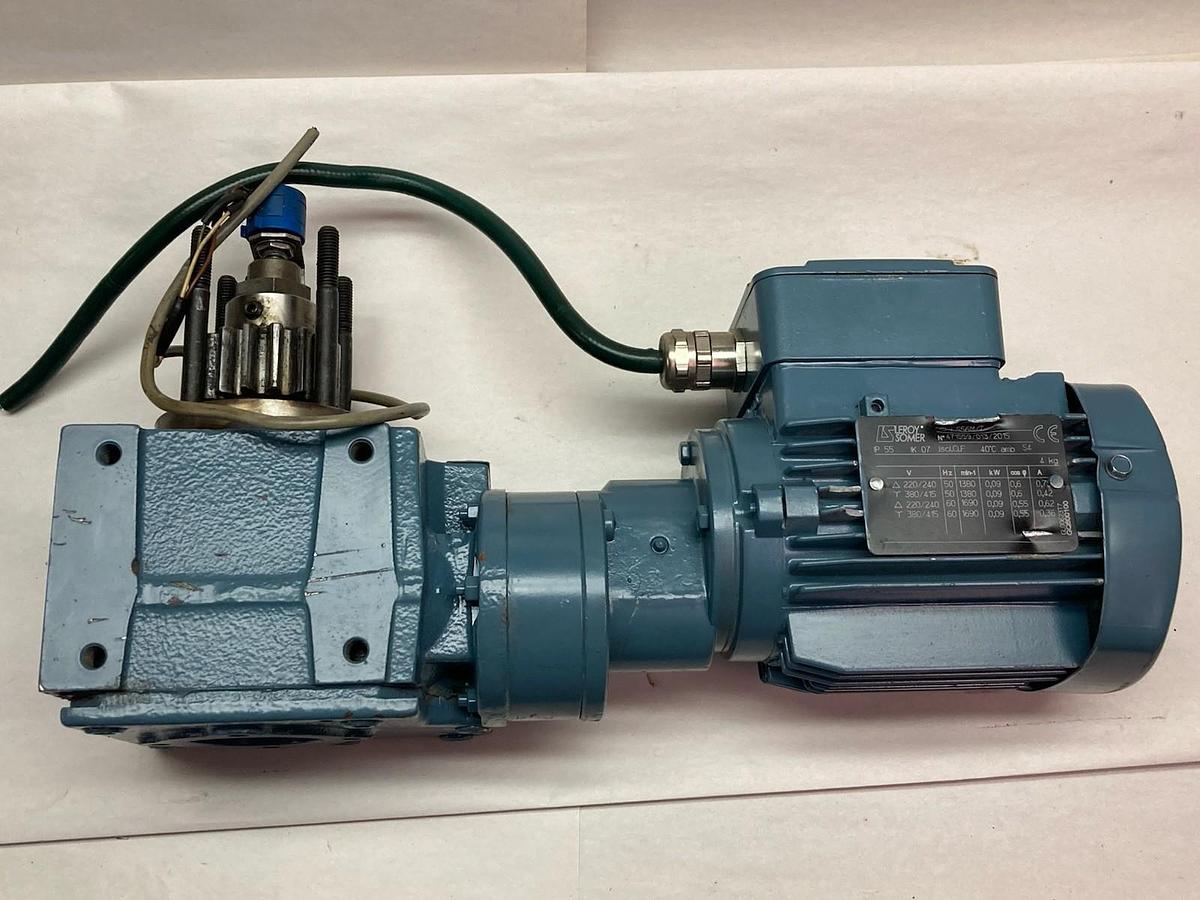 Used Leroy Somer,LS56M/T,Motor With 6R4691 D16 003 Gear Box