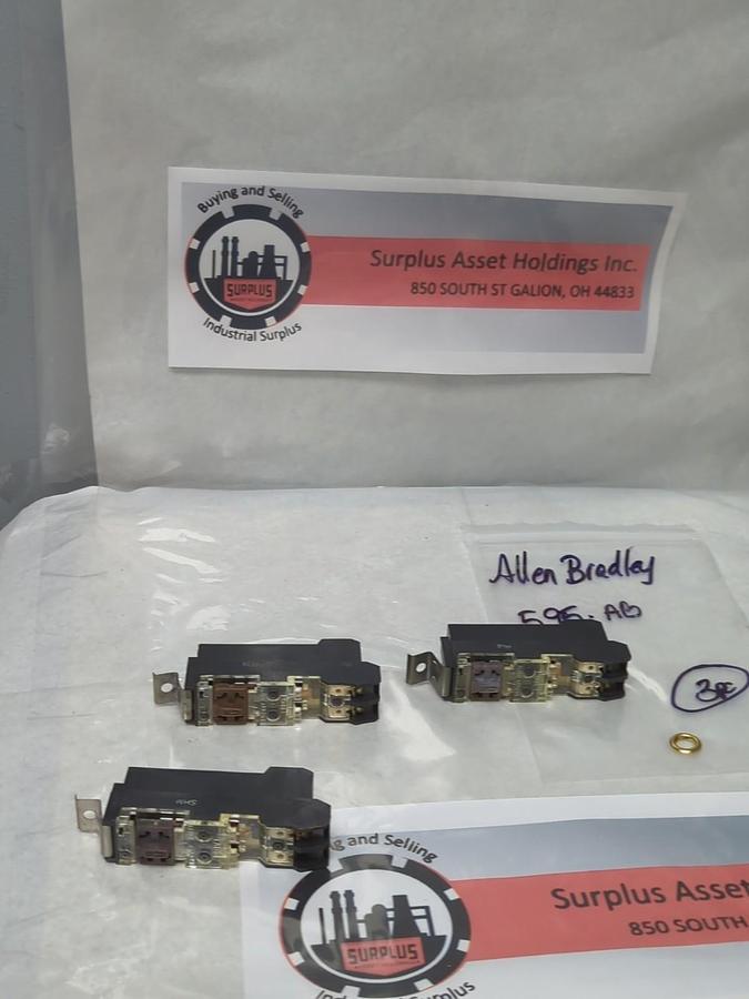 ALLEN BRADLEY,595-AB,SERIES B AUXILIARY CONTACT LOT OF 3 PRE-OWNED