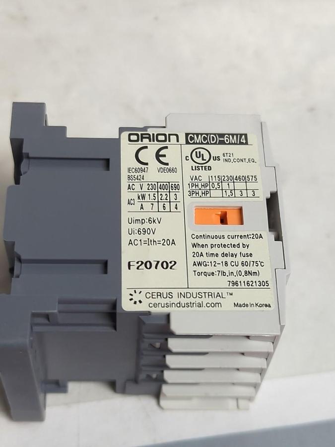 CERUS/ORION,CMC-6M/4,MINI CONTACTOR/RELAY AC240V 50/60HZ NOS