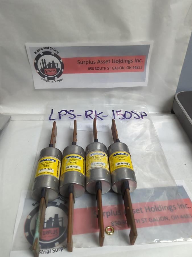 Used COOPER BUSSMANN,LPS-RK-150SP,LOW-PEAK FUSE 150 AMP LOT OF 4 PRE-OWNED
