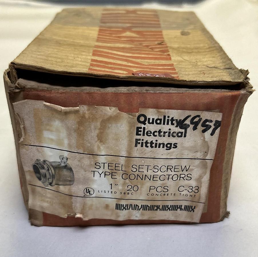 ETP,C-33,STEEL SET SCREW CONNECTORS 1INCH LOT OF 20 NOS