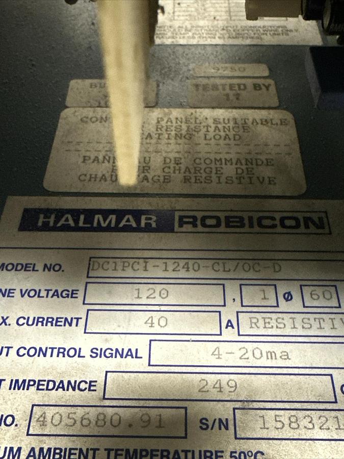 Used Halmar-Robicon,DC1PCI-1240-CL/OC-D,Voltage Controller