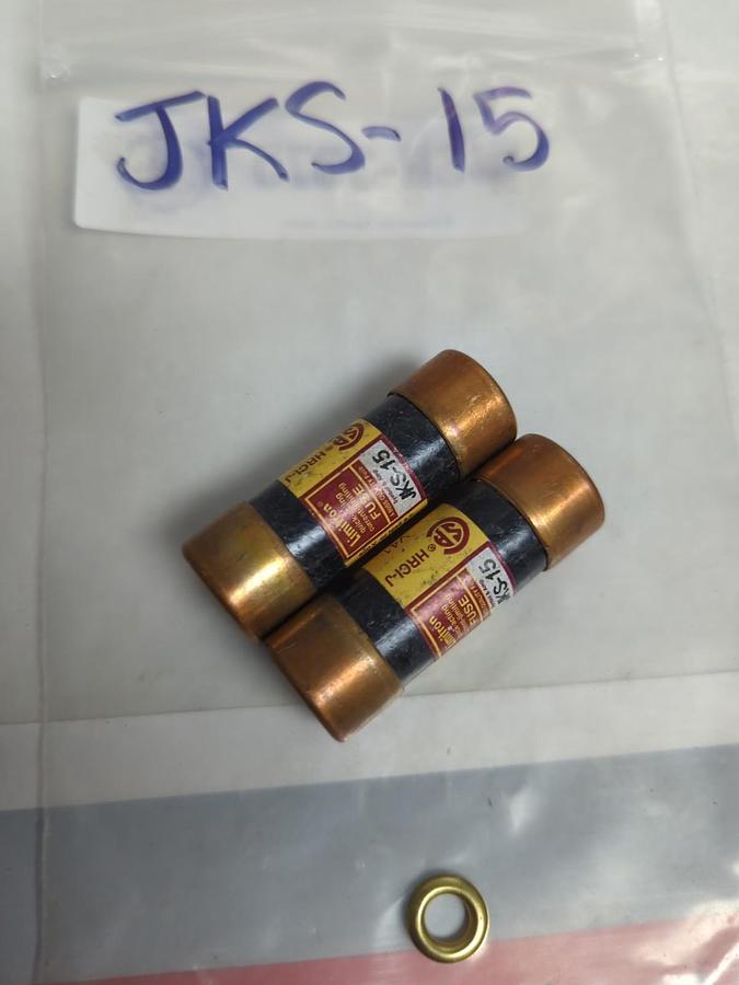 Used COOPER BUSSMANN,JKS-15,LIMITRON 15 AMP FUSE LOT OF 2 PRE-OWNED