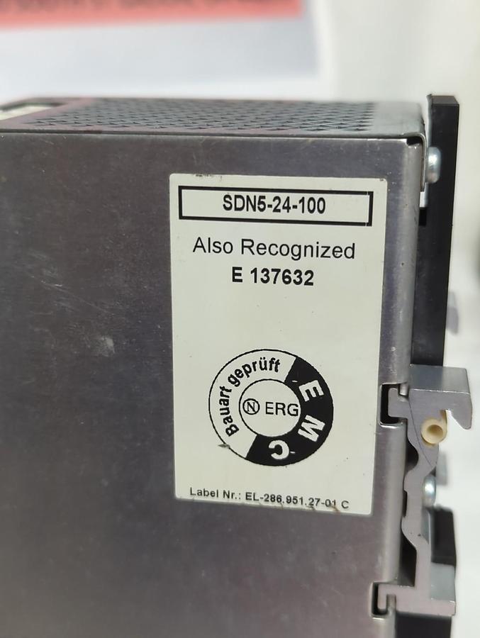 Used SOLA,SDN5-24-100,POWER SUPPLY 24VDC/5A PRE-OWNED