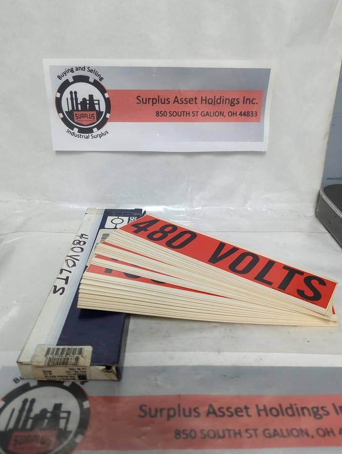 BRADY,44115,VOLTAGE MARKERS 480 VOLT PACK OF 25 PCS NOS