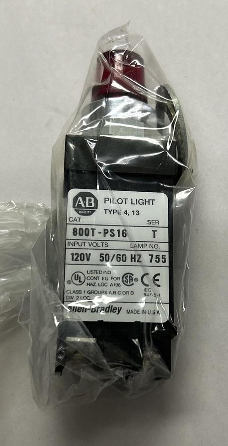 ALLEN BRADLEY,800T-PS16,SER T RED PILOT LIGHT NOS