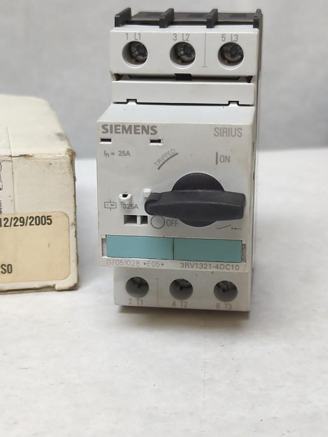SIEMENS,3RV1321-4DC10,MOTOR PROTECTION CIRCUIT BREAKER 25A NOS