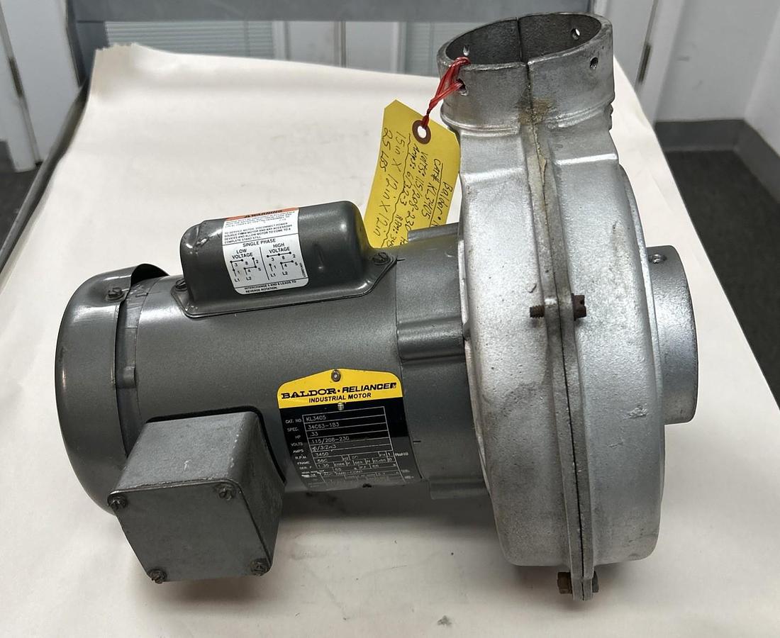 Used BALDOR,KL3405,ELECTRA-KOOL BLOWER 1/3HP 3450RPM 230V 1PH 56C FR