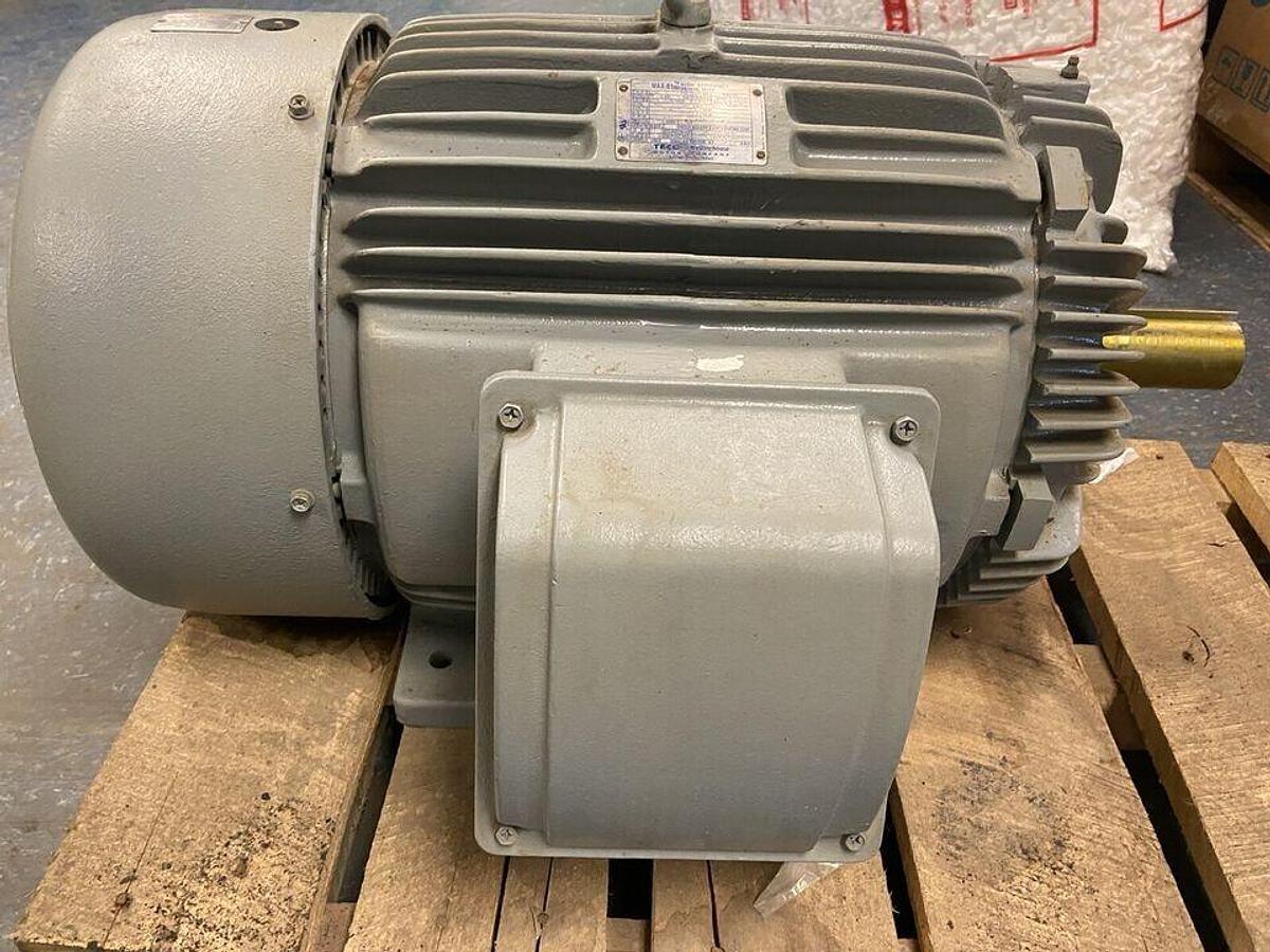 Used Teco Westinghouse,MAX-E1,25Hp Severe Duty Motor 875RPM 230/460V Frame 326T