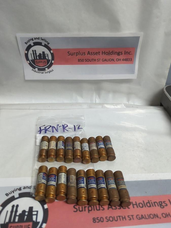 Used COOPER BUSSMANN,FRN-R-12,FUSETRON 12 AMP FUSE LOT OF 18 PRE-OWNED