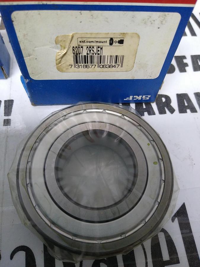 Used SKF,6207- 2ZJEM 6207- 2RSJEM,Deep Groove Ball Bearings Lot of 2 NOS
