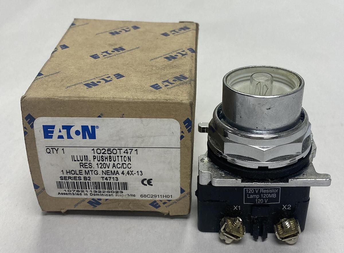 Eaton Cutler-Hammer,10250T471,Series B2 Illuminated Push Button No Lens NOS