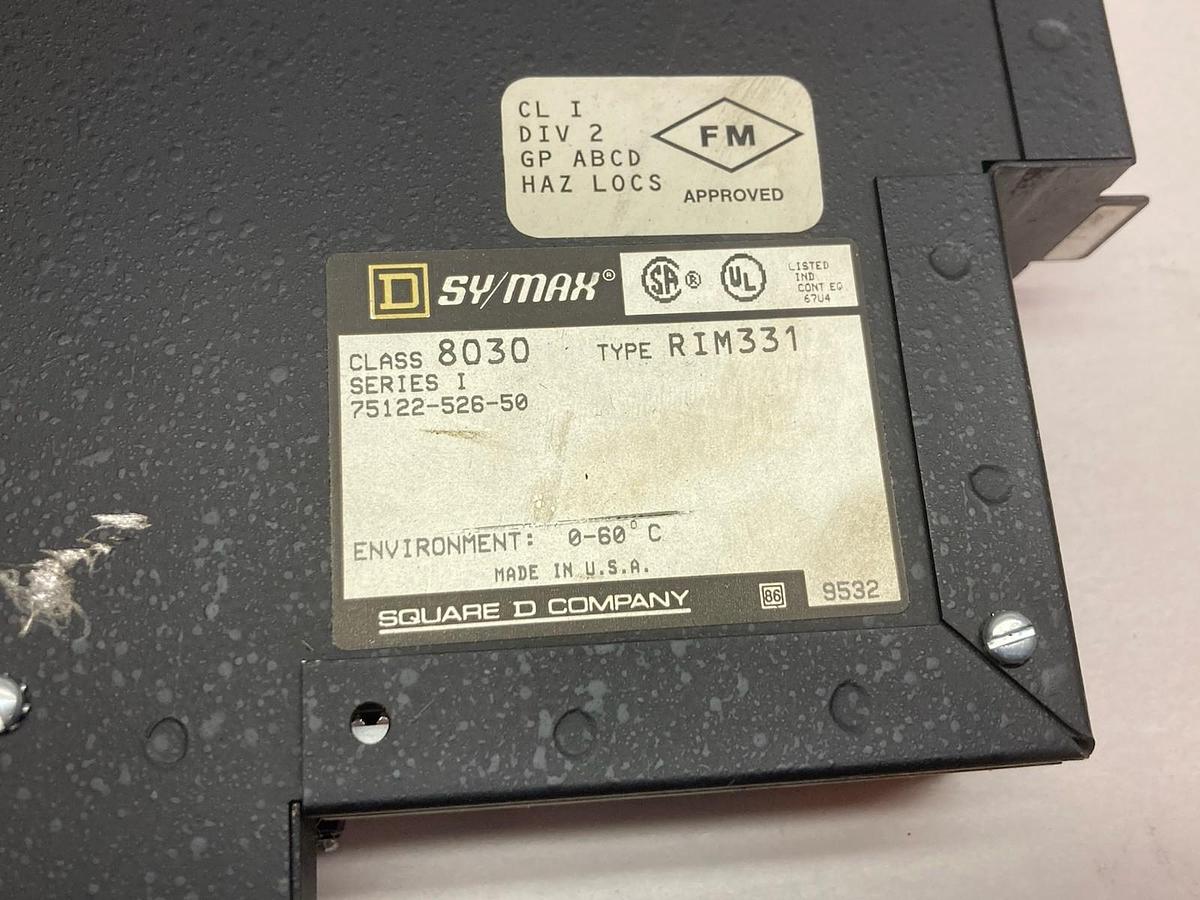 Square D SY/MAX,Class 8030 RIM-331,Input Module Series F2
