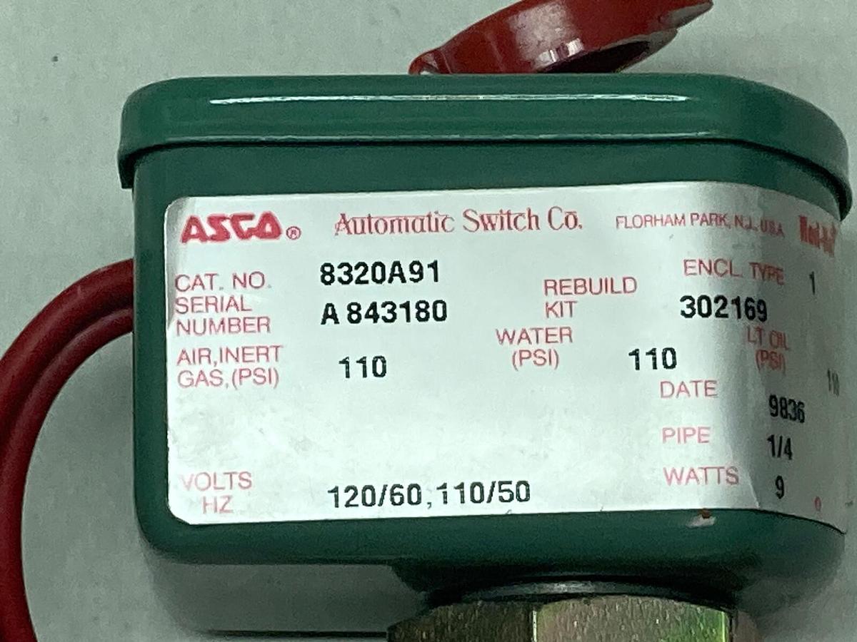 Asco,8320A009,3-Way General Service Solenoid Valve 120/60V