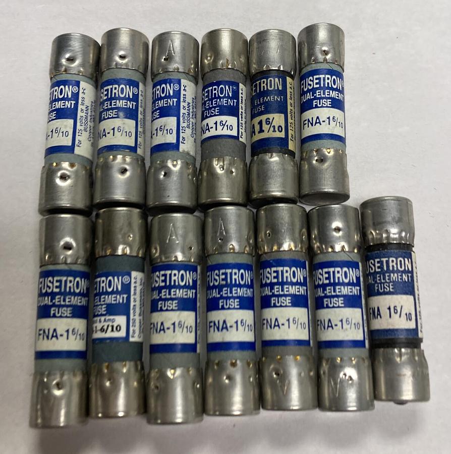 Cooper Bussmann,FNA-1-6/10,Fusetron Fuse Lot Of 13 NOS