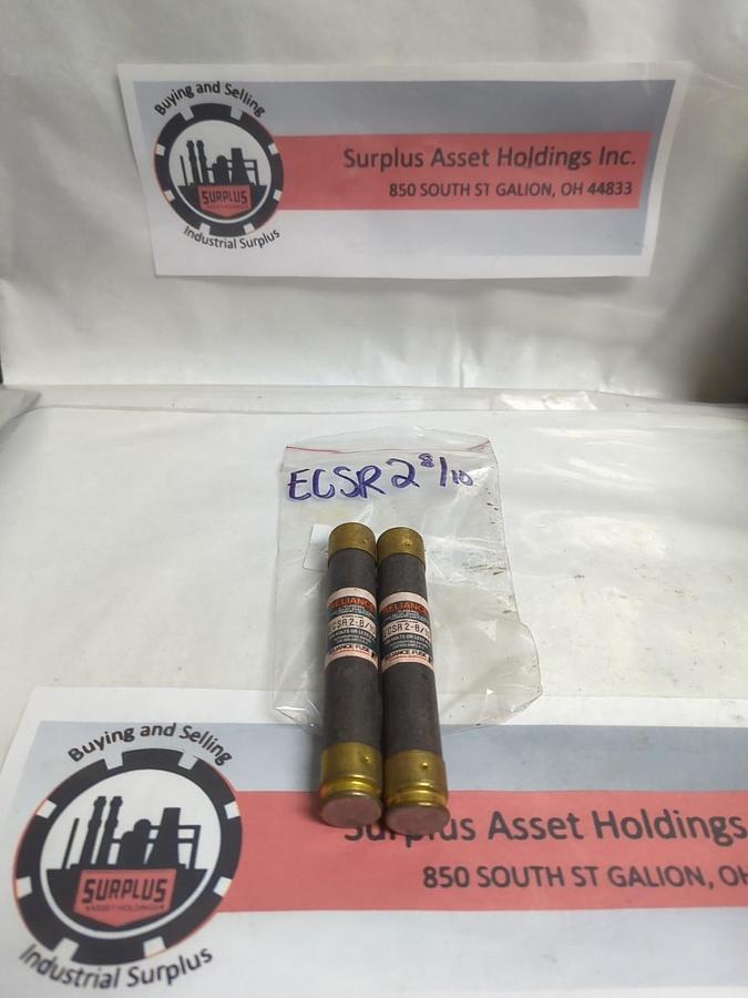 Used RELIANCE,ECSR-2-8/10,TIME-DELAY 2-8/10 AMP FUSE LOT OF 2 PRE-OWNED