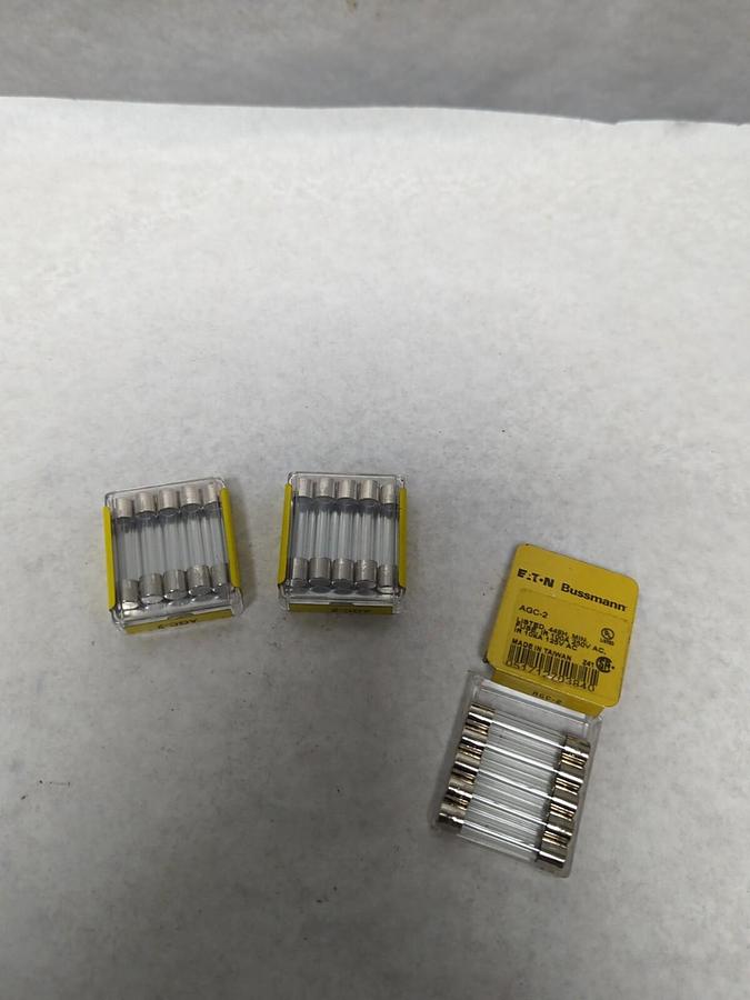 COOPER BUSSMANN,ADC-2,CARTRIDGE FUSE 2 AMP LOT OF 15 NOS