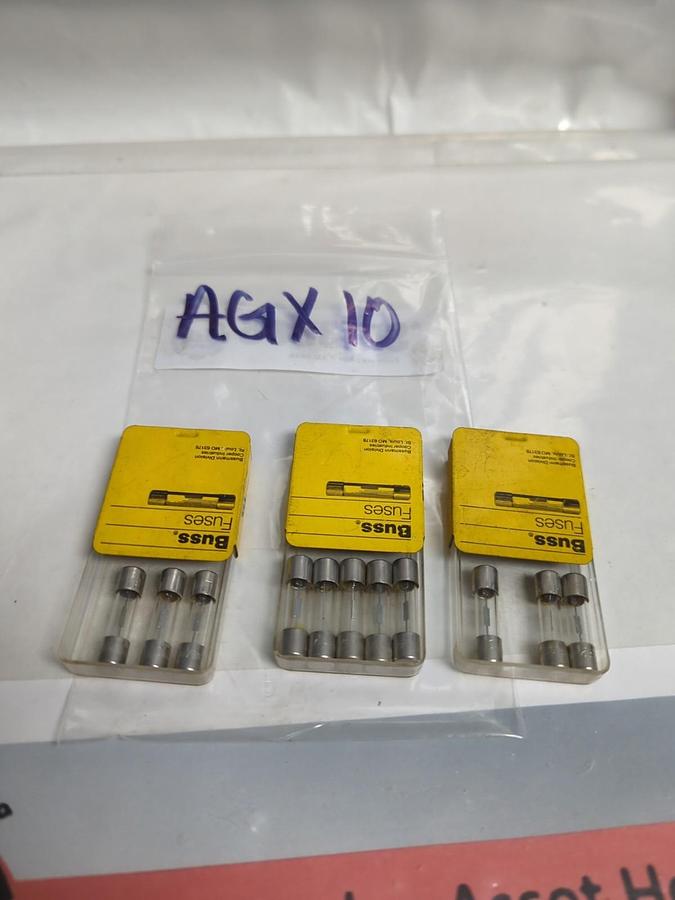COOPER BUSSMANN,AGX-10,10 AMP FUSE LOT OF 11 NOS