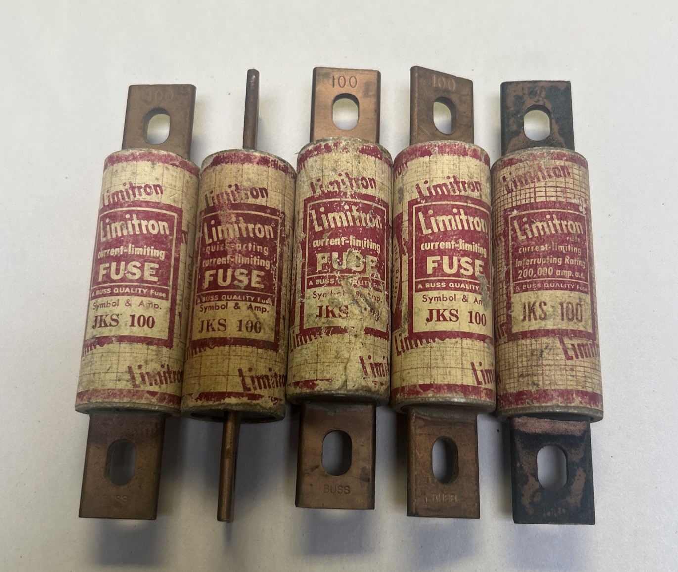 Used BUSSMANN,JKS100,LIMITRON FUSE 100A 600V LOT OF 5