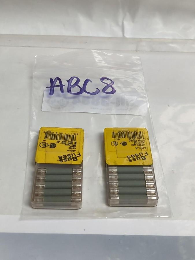 COOPER BUSSMANN,ABC-8,8 AMP FUSE LOT OF 10 NOS