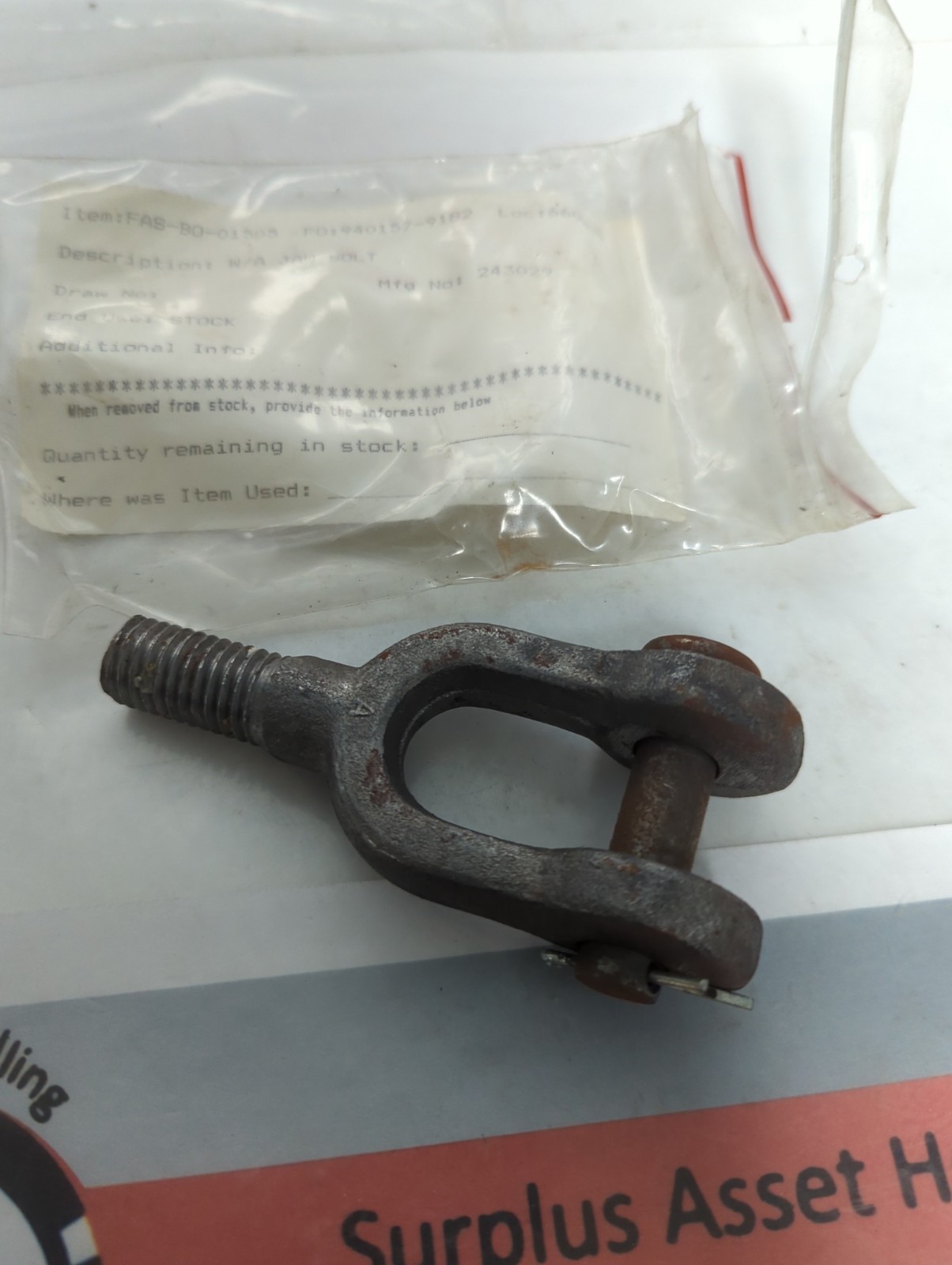 UNBRANDED,243029,W/A JAW BOLT NOS