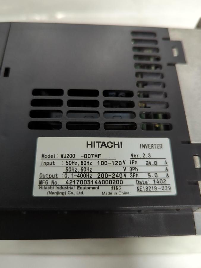 Used HITACHI,WJ200-007MF,INVERTER 100V 1 PHASE PRE-OWNED