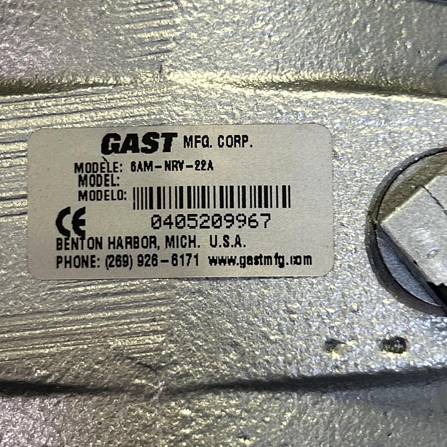 Used GAST MANUFACTURING,6AM-NRV-22A,AIR MOTOR