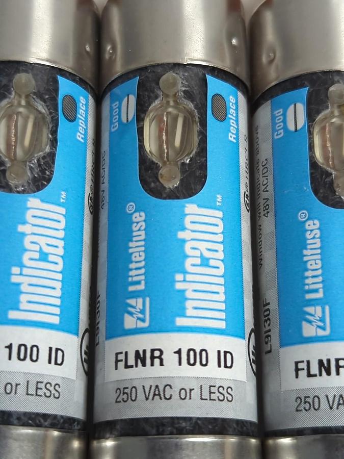 LITTELFUSE,FLNR-100ID,INDICATOR 100 AMP FUSE LOT OF 5 NOS