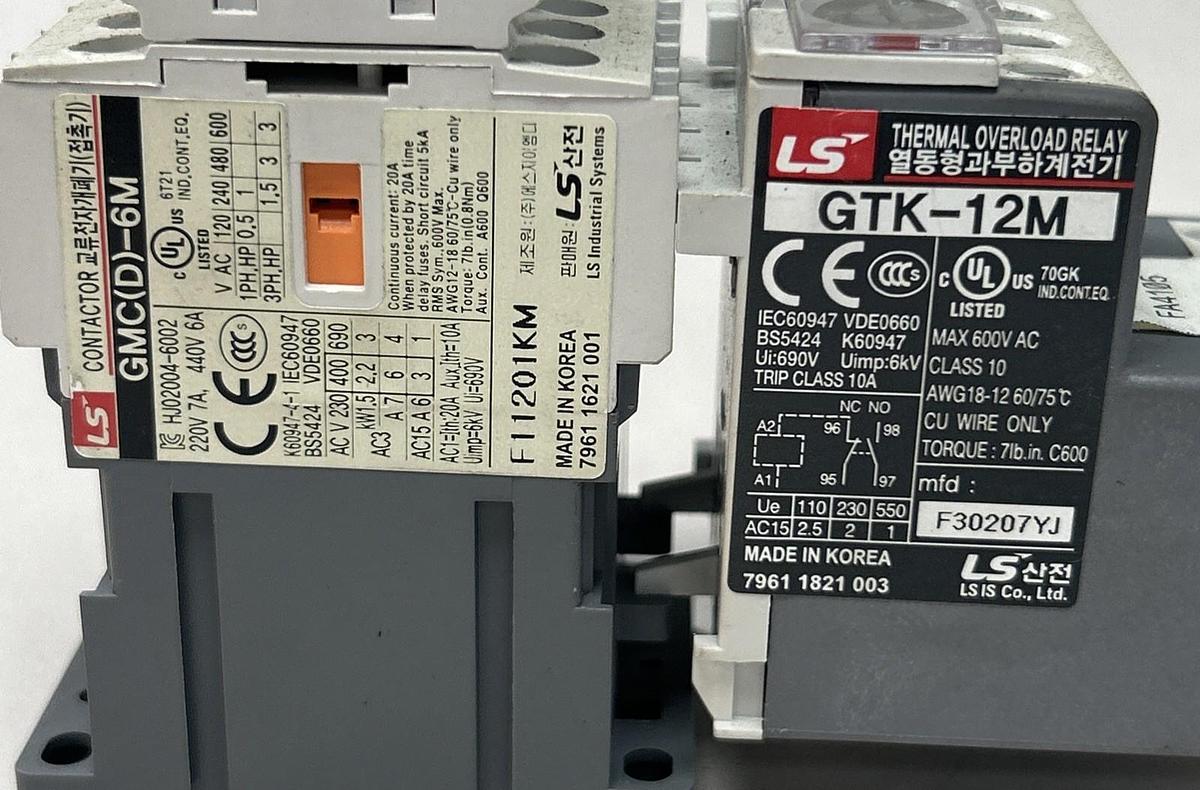 Used LS,GMC(D)-6M,CONTACTOR W/ GTK-12M THERMAL OVERLOAD