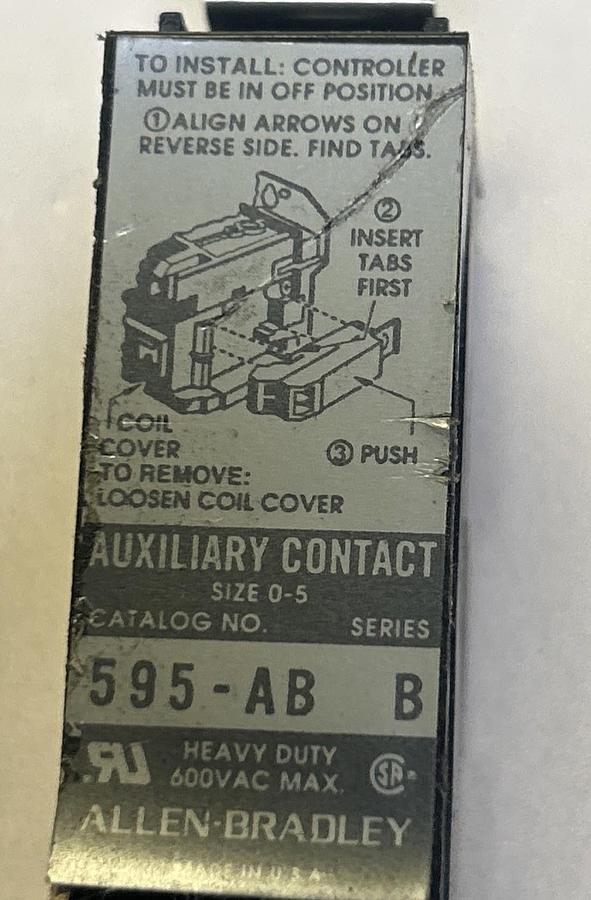 Used ALLEN BRADLEY,595-AB,AUXILIARY CONTACT