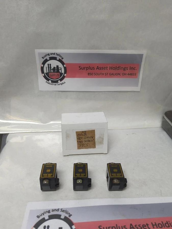 Used ALLEN-BRADLEY,85A288,COIL 480V 60HZ/CY 440V 50HZ/CY LOT OF 3 PRE-OWNED