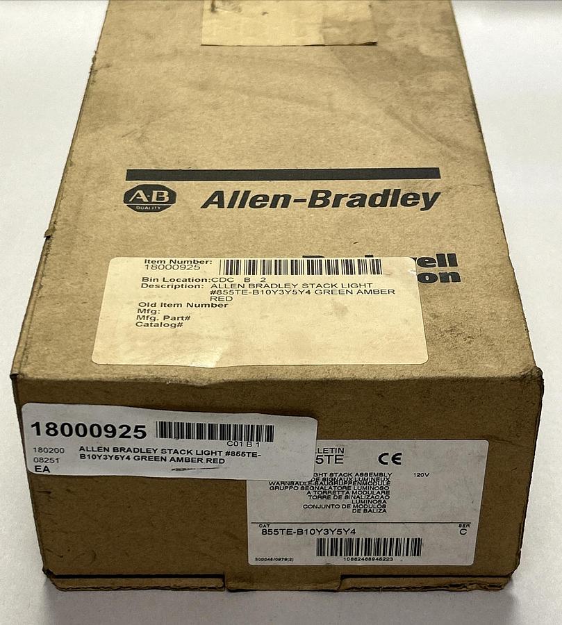 Used ALLEN BRADLEY,855TE-B10Y3Y5Y4,SER C STACK LIGHT ASSEMBLY NEW