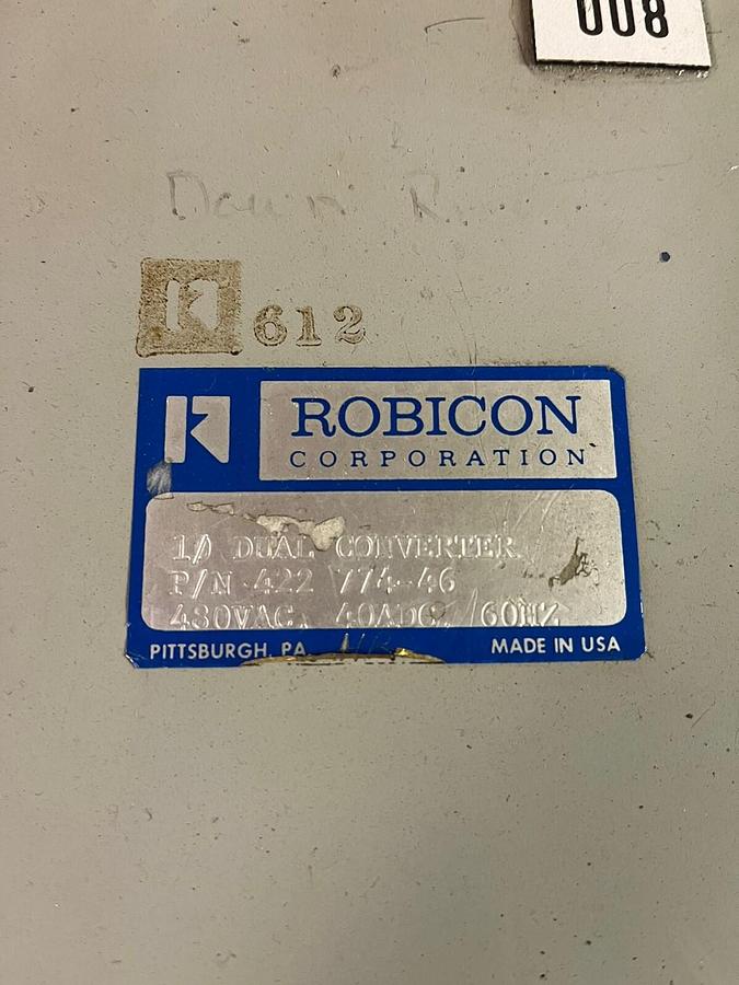 Used ROBICON,422-774-46,DUAL CONVERTOR 422 774-46 480V